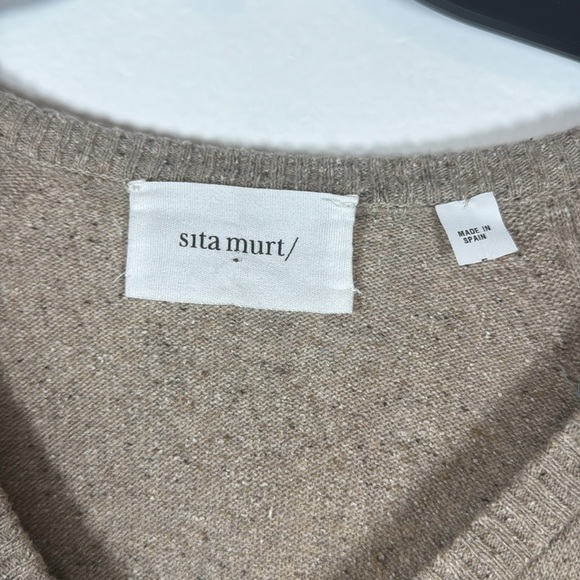 Sita Murt/ V-Neck Beige Knit Sweater Size 36 Made in Spain! - Picture 2 of 9